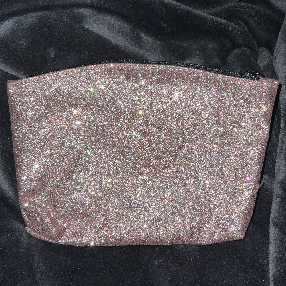 Glittery pink ipsy makeup bag